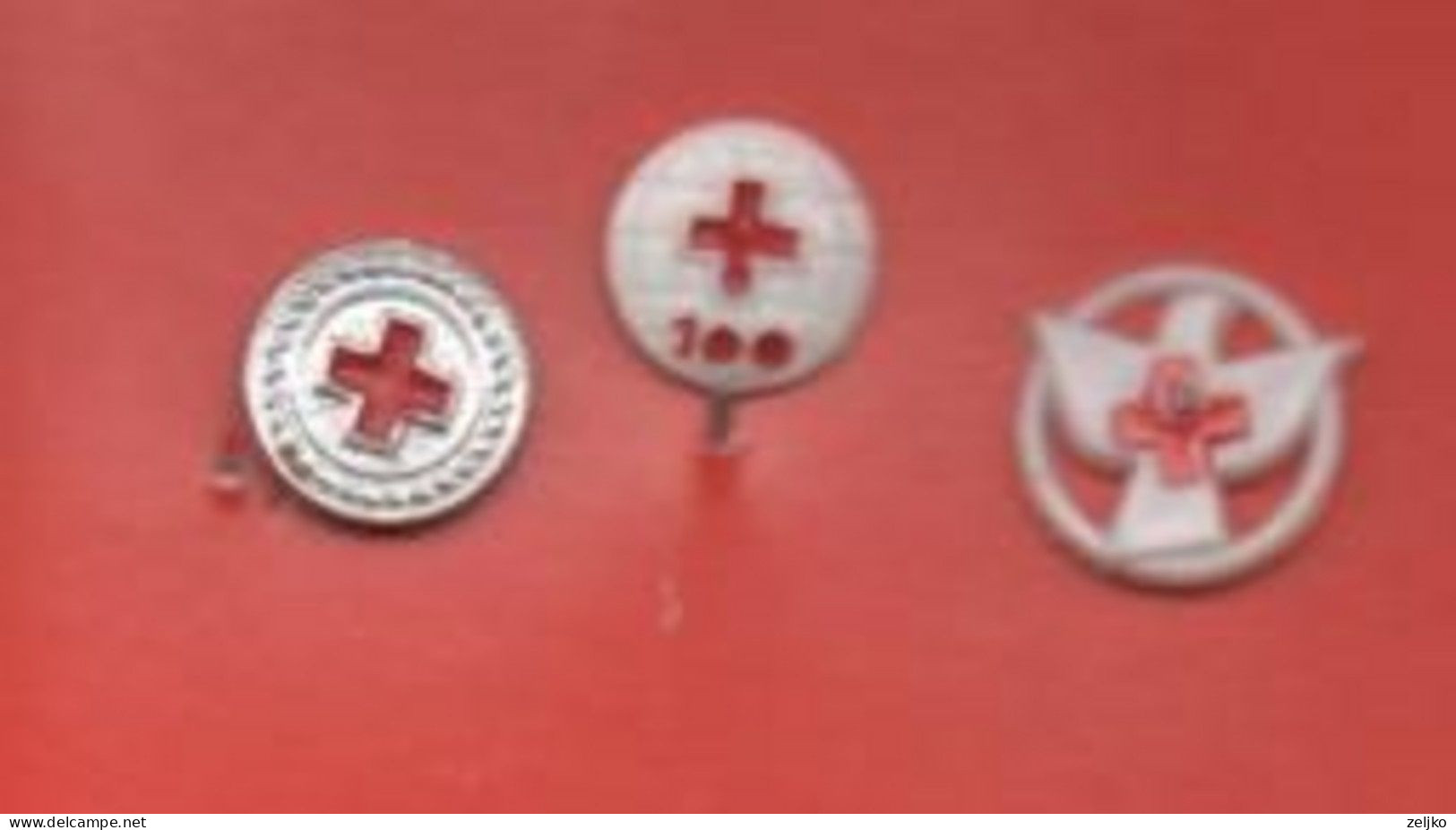 Yugoslavia, Red Cross, 3 Plastic Pins - Medical