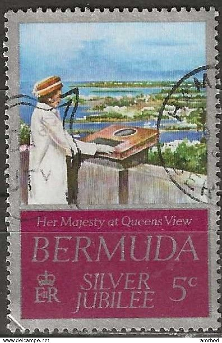 BERMUDA 1977 Silver Jubilee - 5c - Royal Visit, 1975 FU - Bermudes
