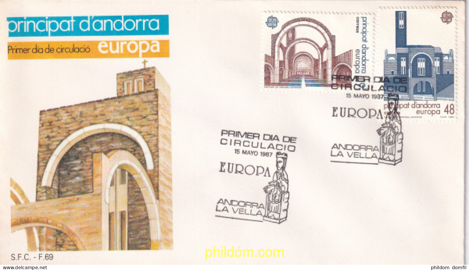 722446 MNH ANDORRA. Admón Española 1987 EUROPA CEPT. ARQUITECTURA MODERNA - Nuevos