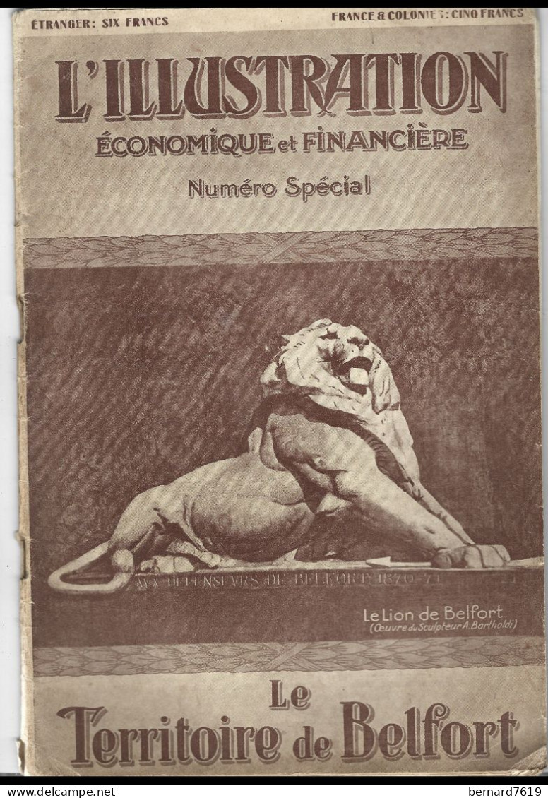 Revue L'illustration  Economique Et Financiere -juin 1927 - Le Territoire De Belfort - L'Illustration