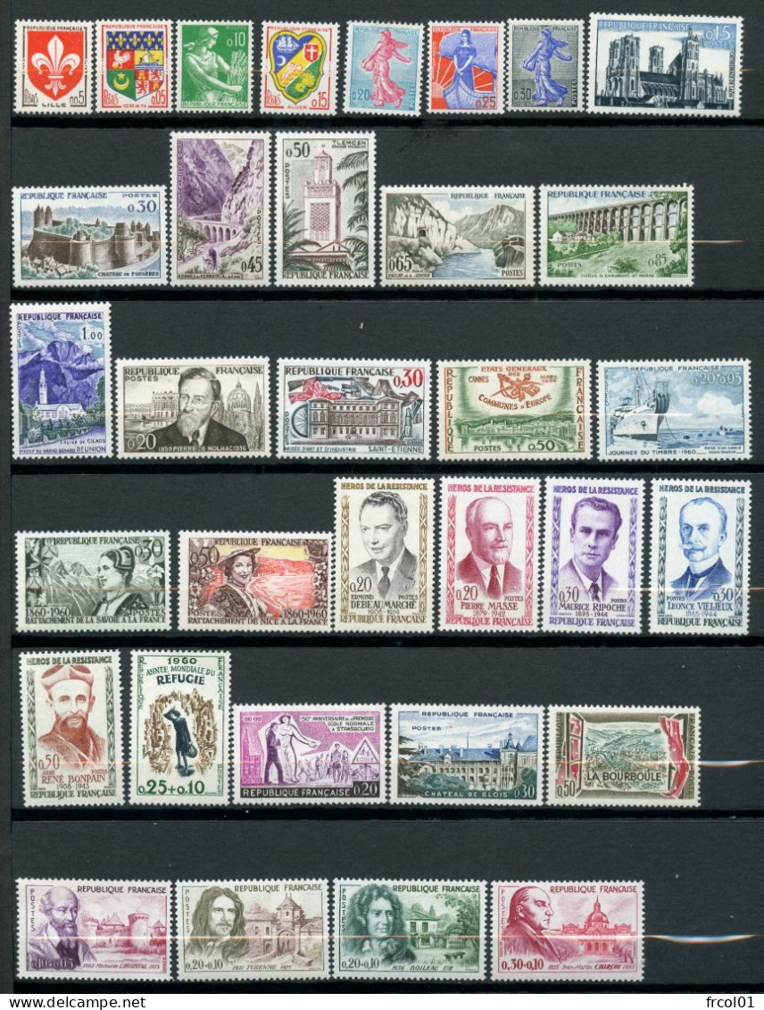 France, Yvert Année Complète 1960** Luxe, 1230/1280, 53 Timbres , MNH - 1950-1959