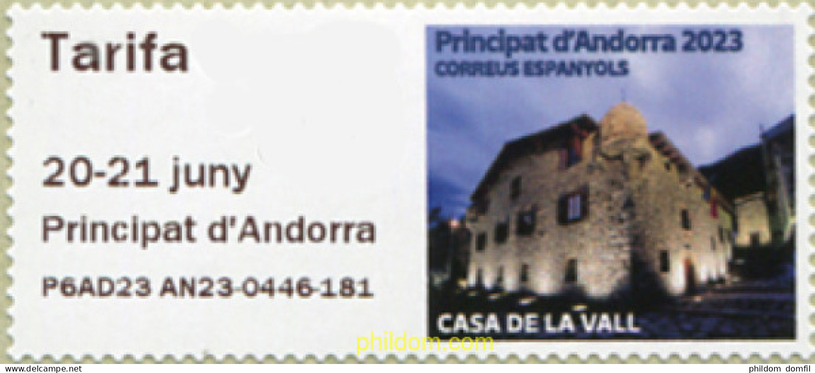 724478 MNH ANDORRA. Admón Española 2023 CASA DE LA VALL - Nuevos