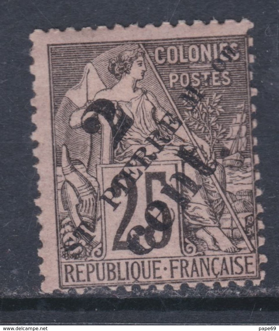 Saint Pierre Et Miquelon  N° 40 X Timbres Des Col. Franç. Surchargés : 2 C. Sur 25 C.  Trace De Charnière Sinon TB - Neufs