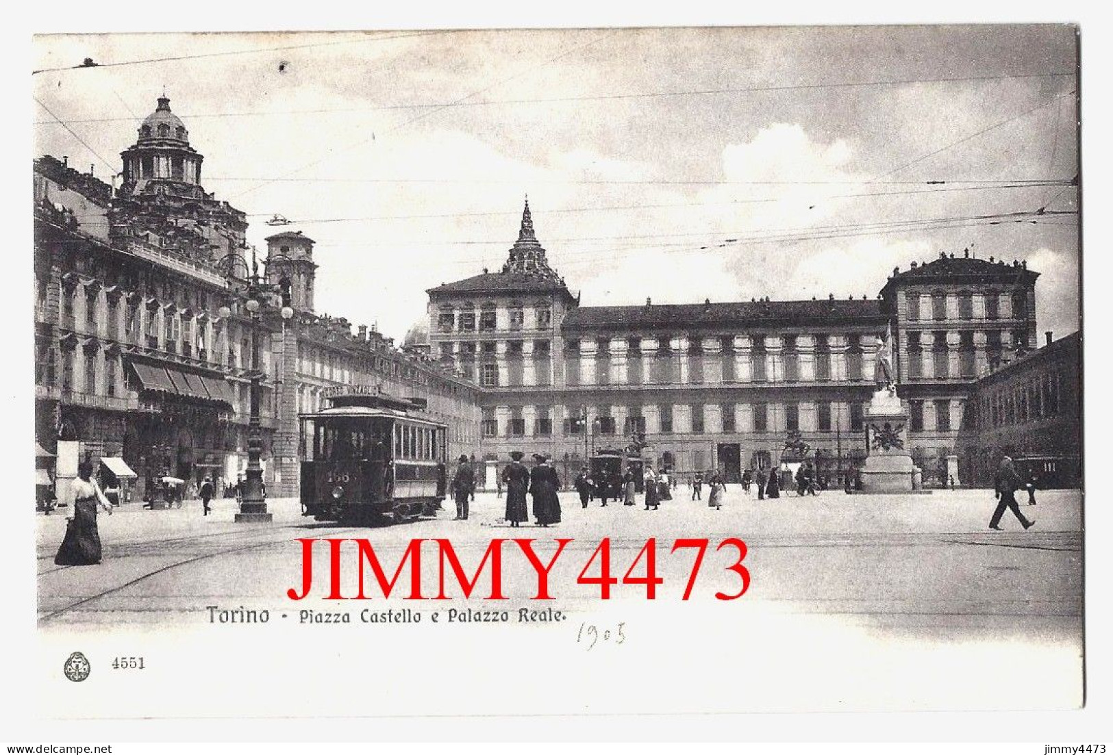 TORINO En 1905 - Piazza Castello E Palazzo Reale ( Piemonte ) Edit. Brunner & Co Como N° 4551 - Piazze