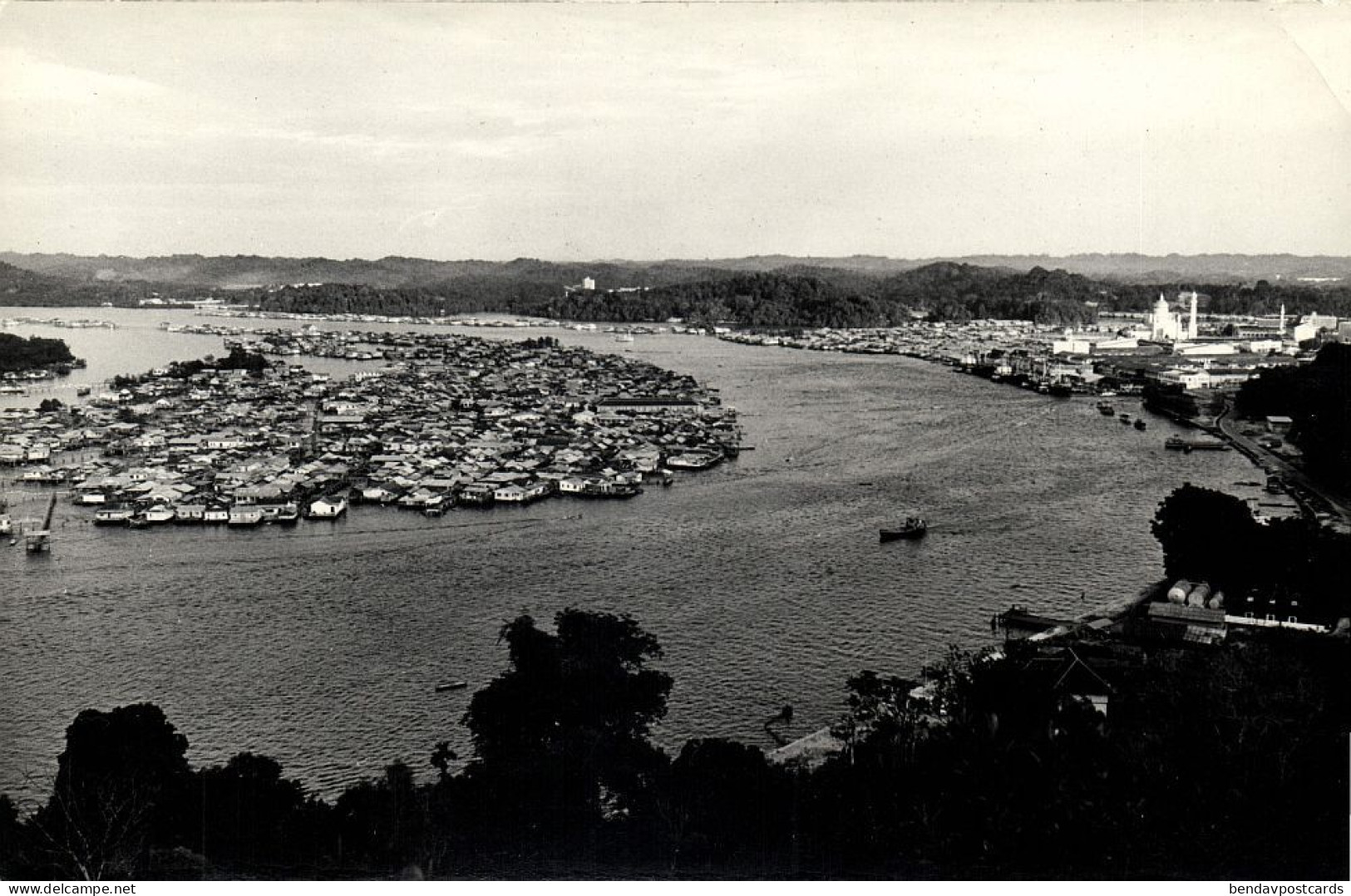 Brunei, BANDAR SERI BEGAWAN, Panorama (1950s) Anna Photo RPPC - Brunei