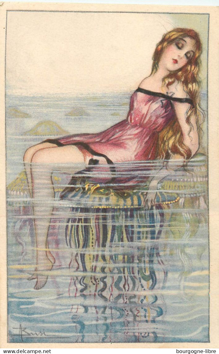 LES PIN UP A LA PECHE EN MER SERIE DE 6 CARTES ILLUSTREES PAR ADOLFO BUSI - Busi, Adolfo