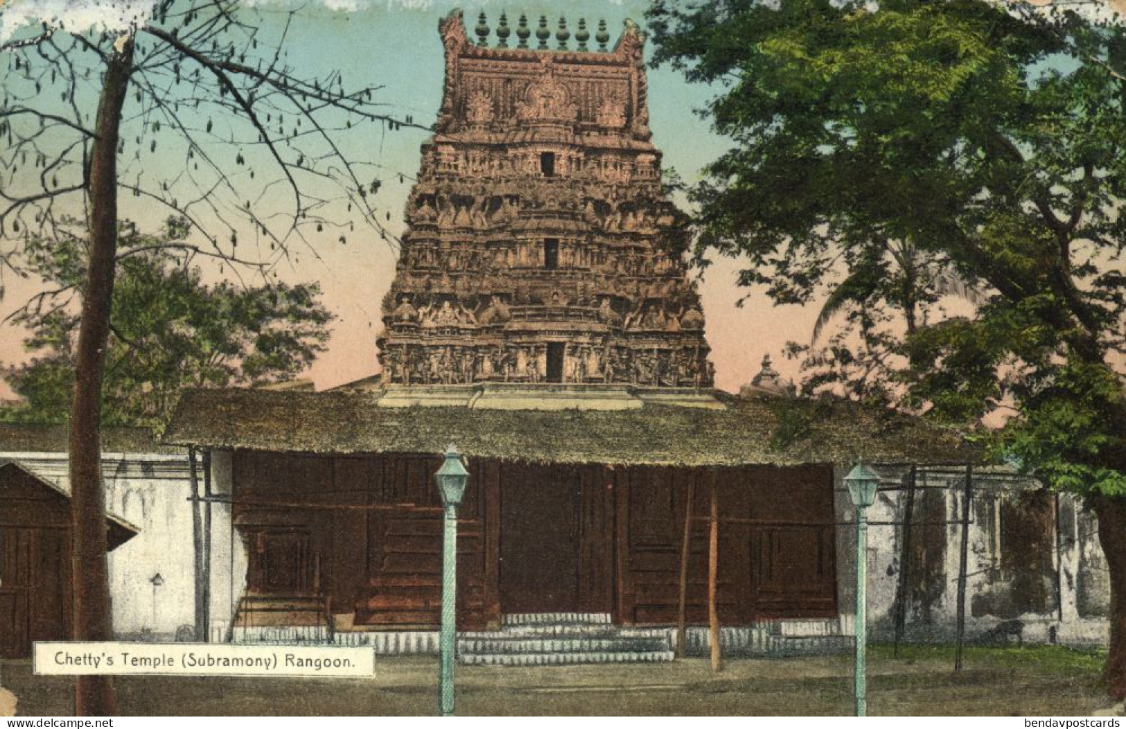 Burma, RANGOON, Chetty's Temple, Subramony (1910s) D.A. Ahuja Postcard No. 264 - Myanmar (Burma)