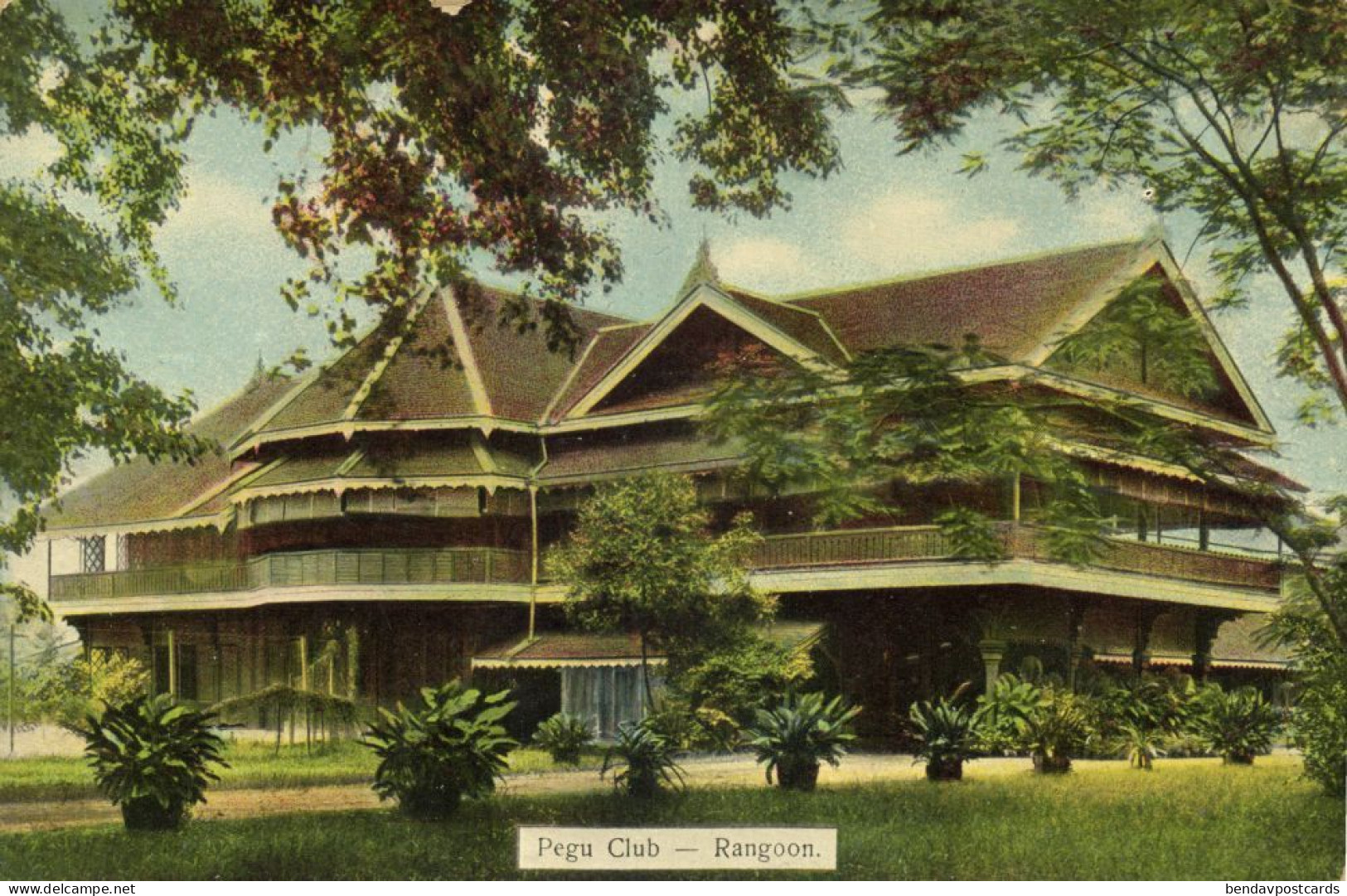 Burma, RANGOON, Pegu Club (1910s) D.A. Ahuja Postcard No. 127 - Myanmar (Burma)