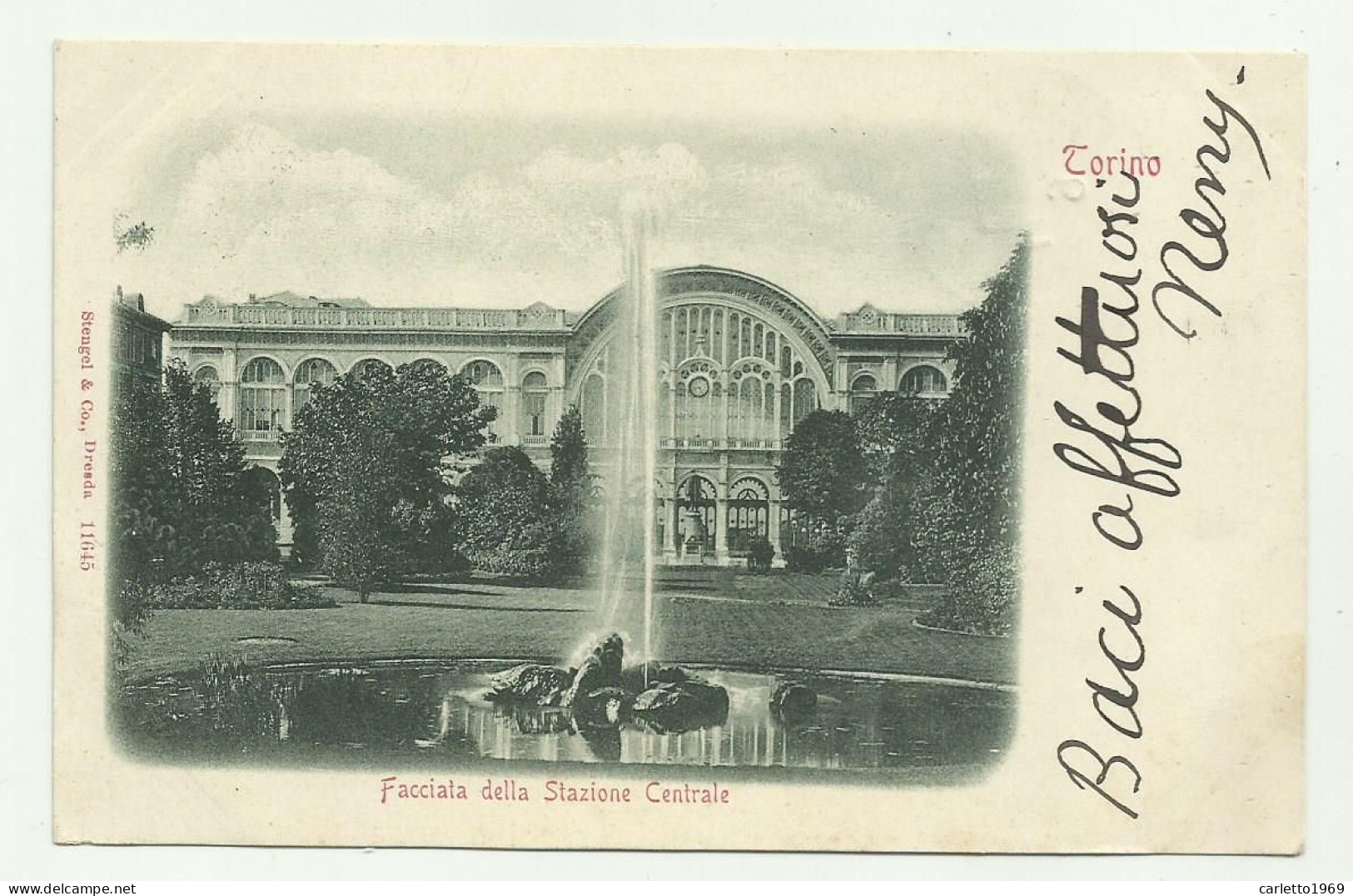 TORINO - FACCIATA DELLA STAZIONE CENTRALE - VIAGGIATA FP - Autres Monuments, édifices