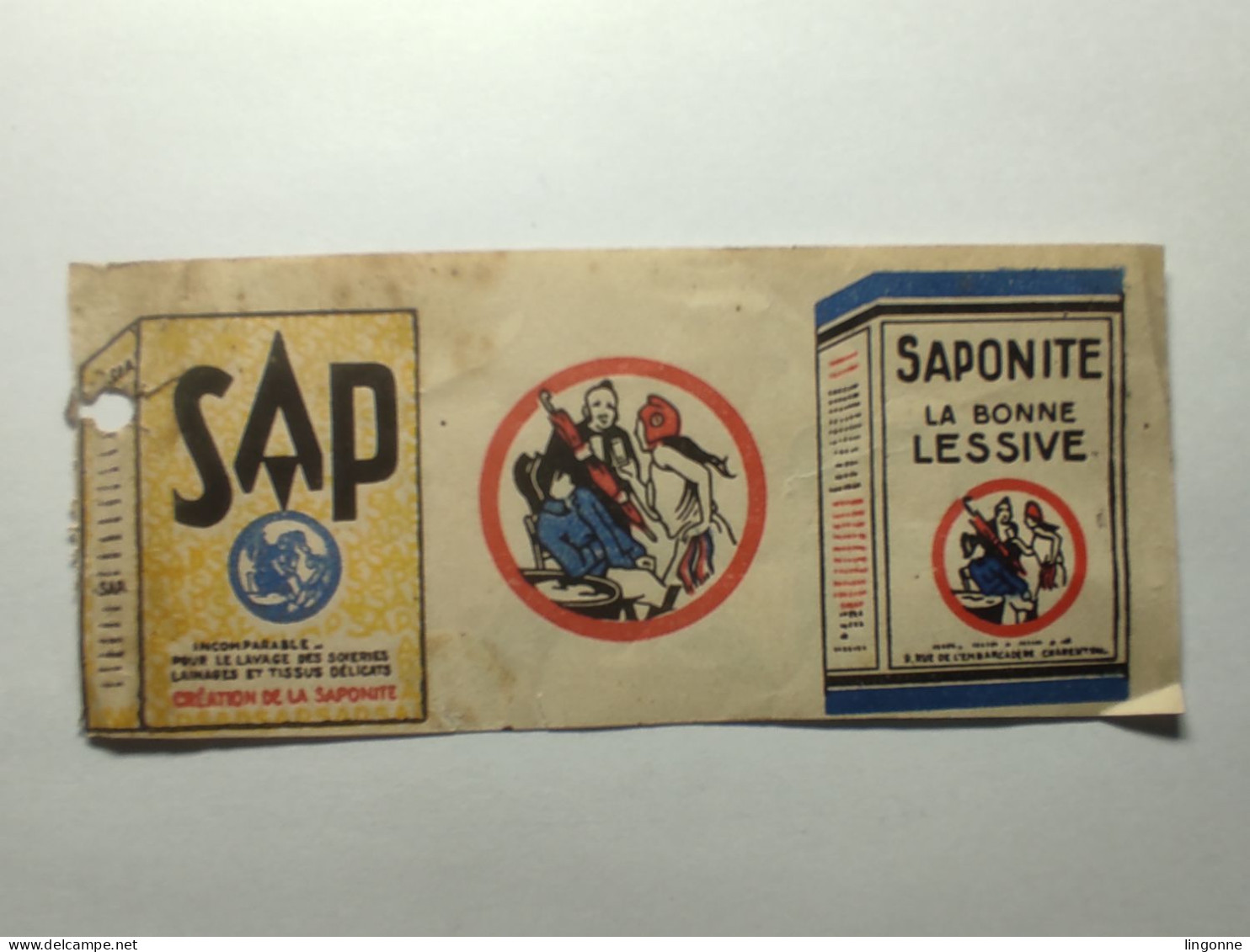 SAP SAPONITE LE BONNE LESSIVE 5,5 X 13 Cm Env - Pubblicitari