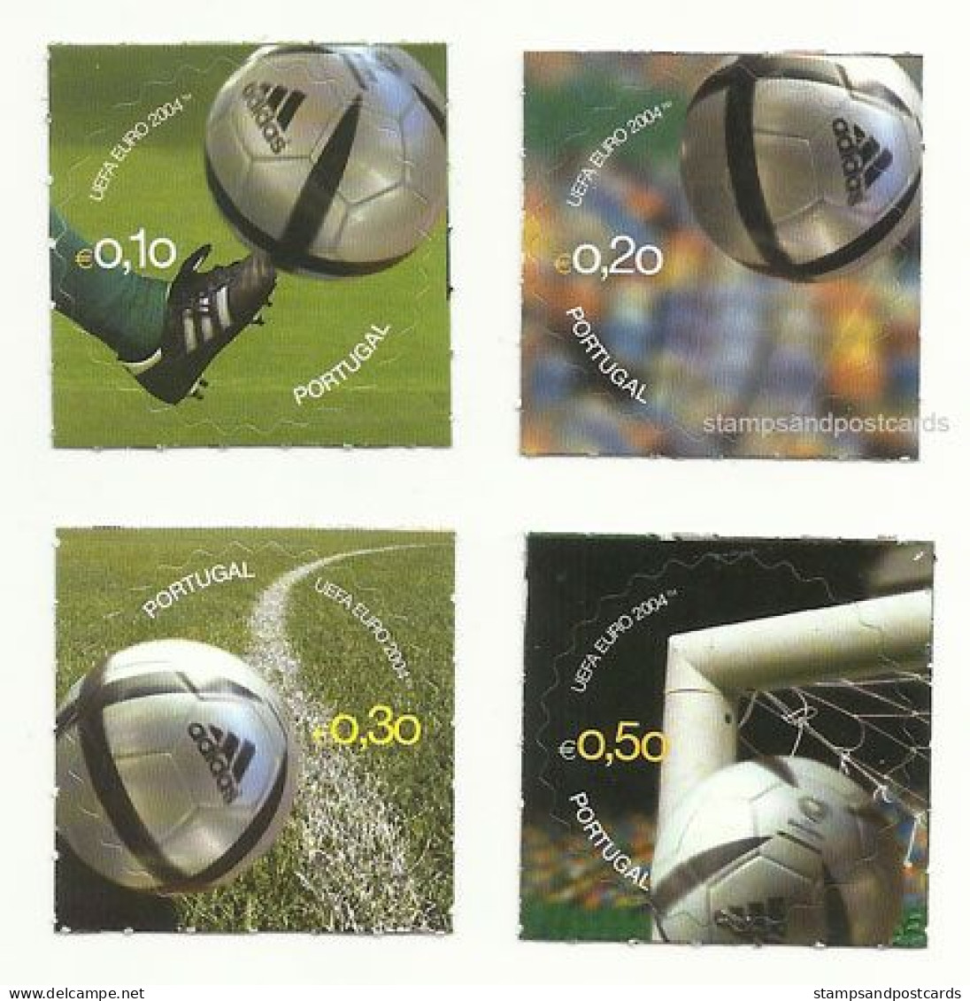 Portugal Football UEFA Euro 2004 Timbres Circulaires Balle Adidas Autocollant Soccer Round Stamps Ball - Championnat D'Europe (UEFA)