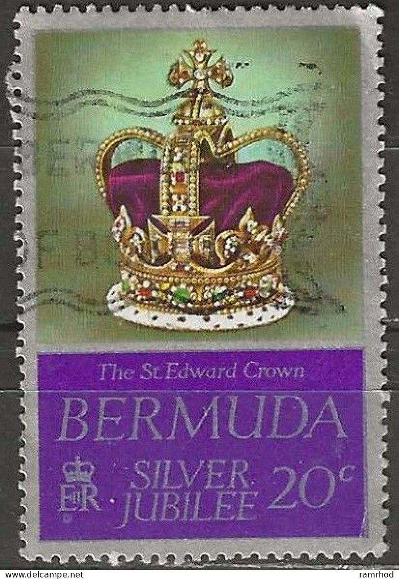 BERMUDA 1977 Silver Jubilee -  20c. - St Edward's Crown FU - Bermuda