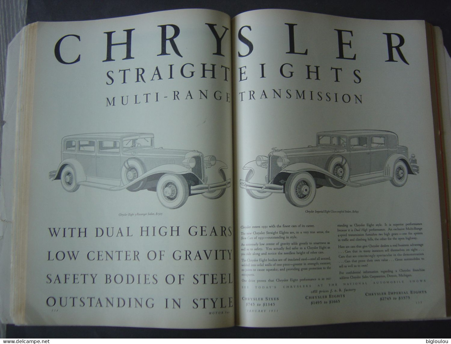 AUTOMOBILIA - MOTOR - ANNUAL SHOW NUMBER - 1931 - NUMERO SPECIAL - SALON AUTO - 350 PAGES