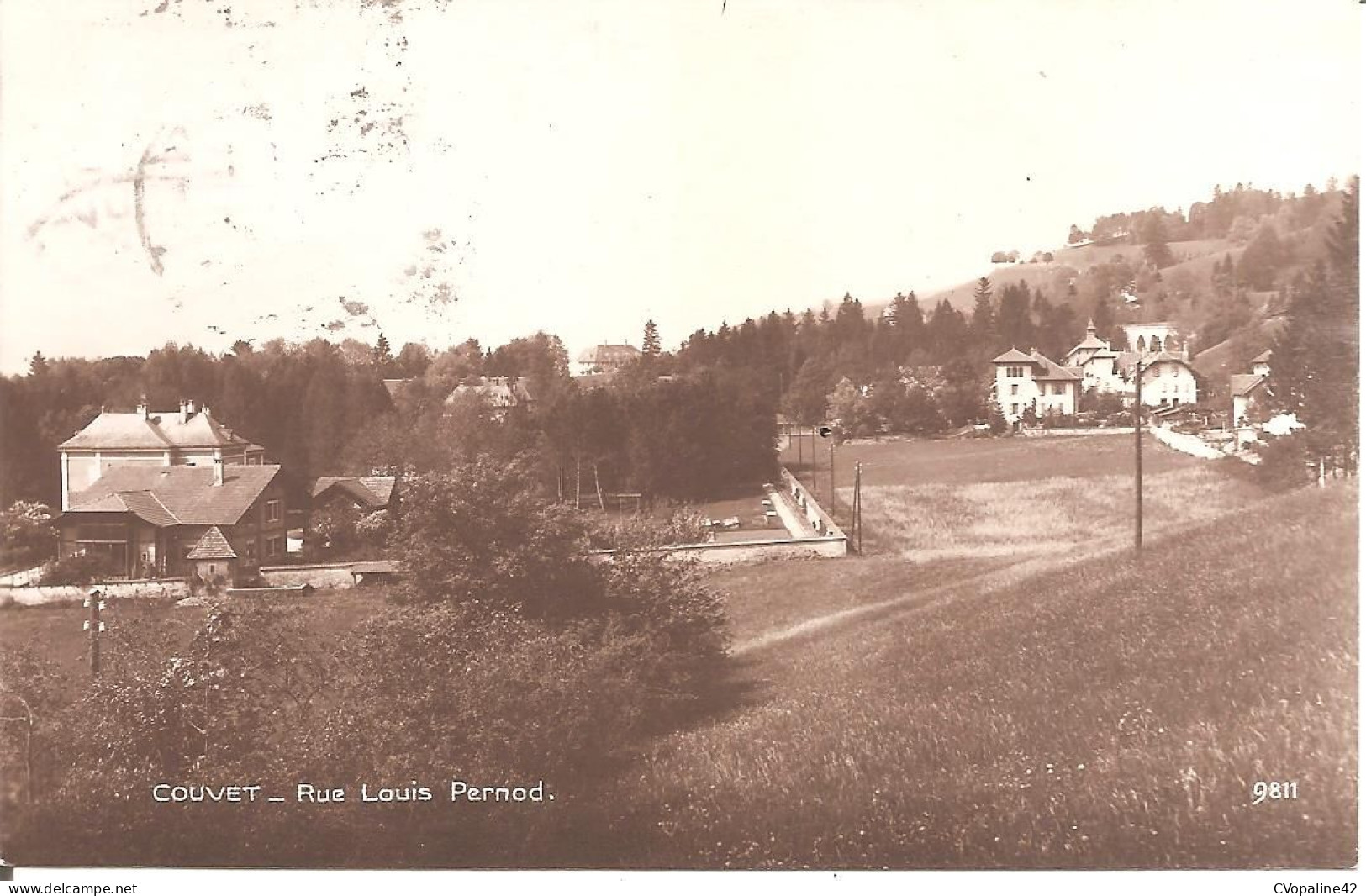 SUISSE - COUVET (Neuchâtel-NE) Carte Photo Rue Louis Pernod En 1922 - Couvet