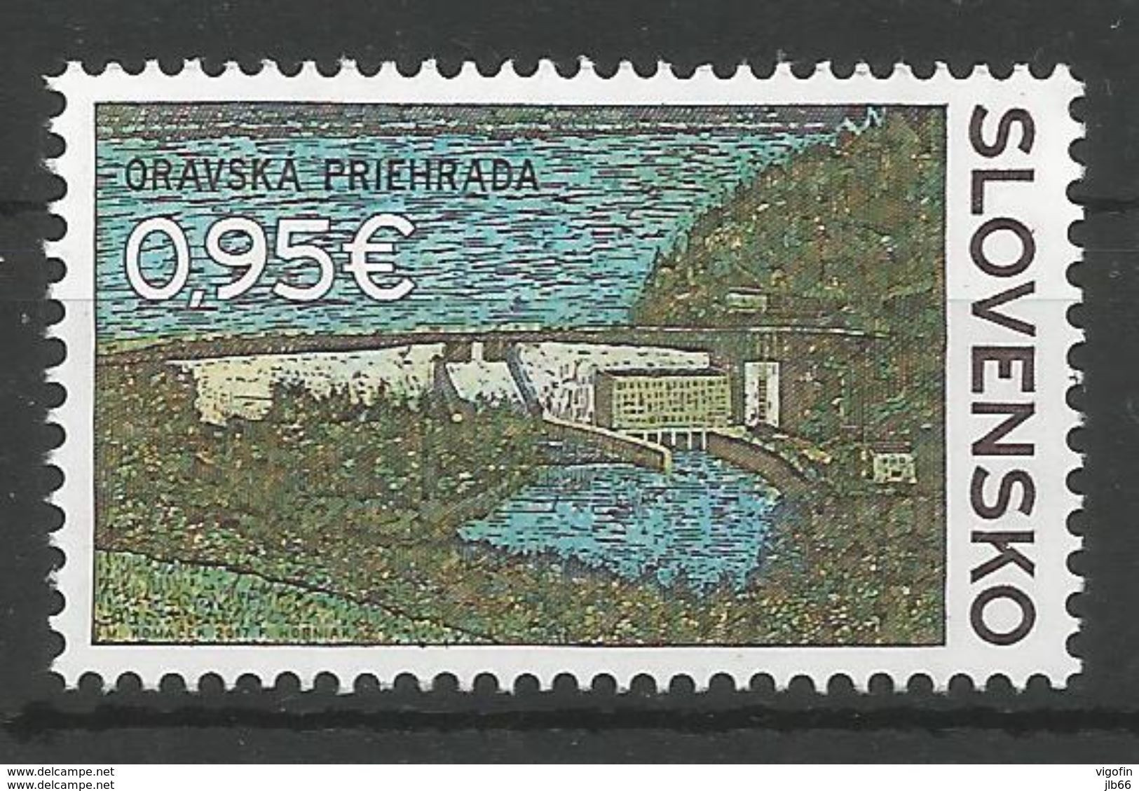 Slovaquie 2017 Yvert 714 ** Bâtiments Industriels Barrage De Orava - Unused Stamps