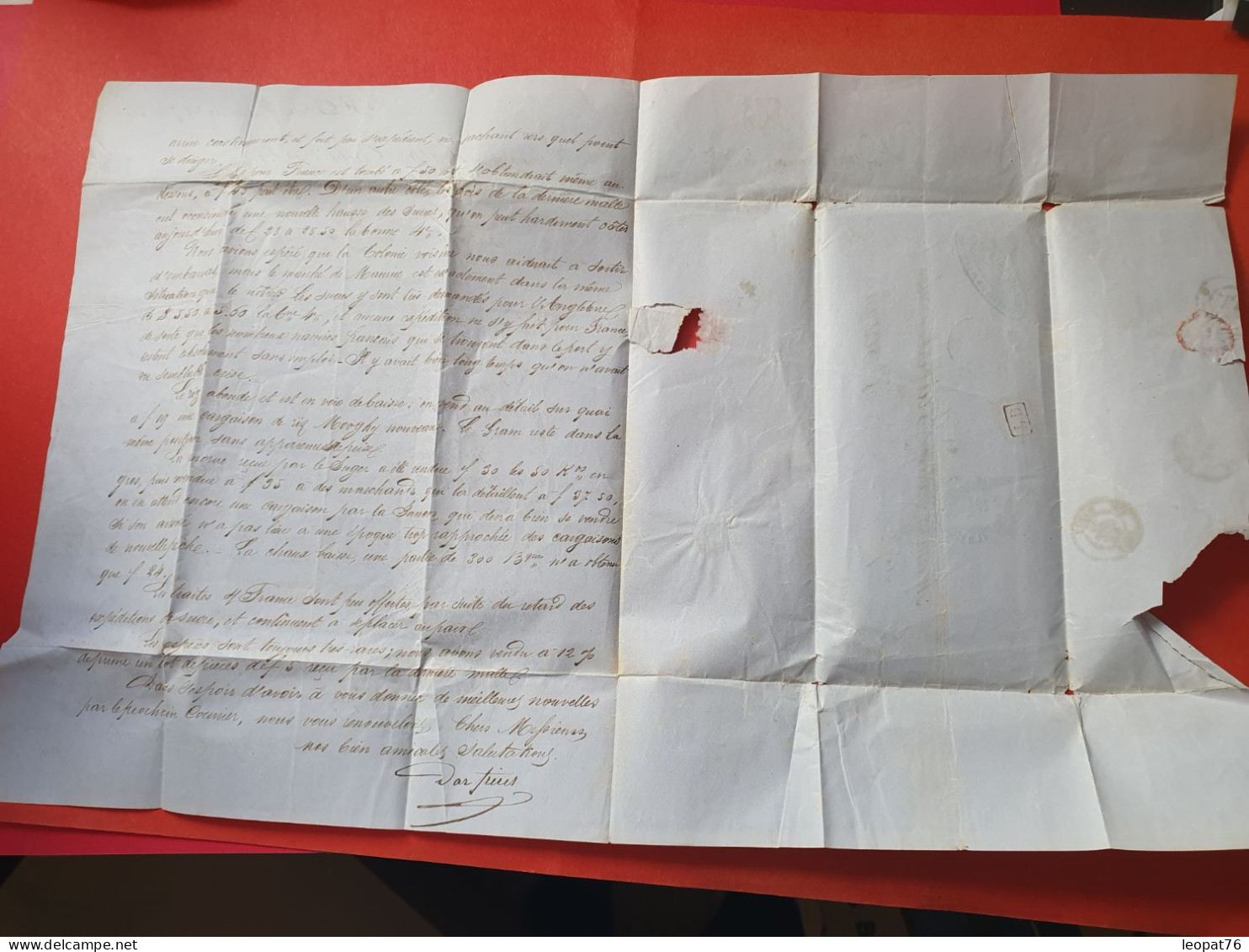 Lettre Avec Texte De St Denis De La Réunion Pour St Servan En 1858 - Réf  3405 - Lettres & Documents