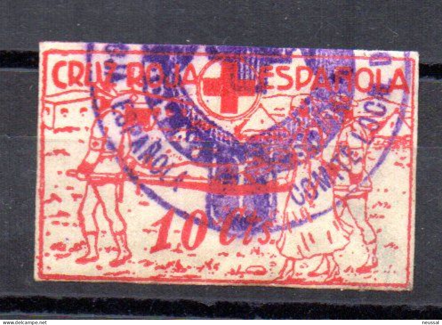 Viñeta De Cruz Roja 10cts - Spanish Civil War Labels