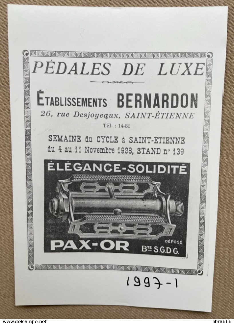 BERNARDON, St-Étienne - Accessoires Cycles - 15x10cm (REPRO PHOTO! Zie Beschrijving, Voir Description, See Description)! - Cycling