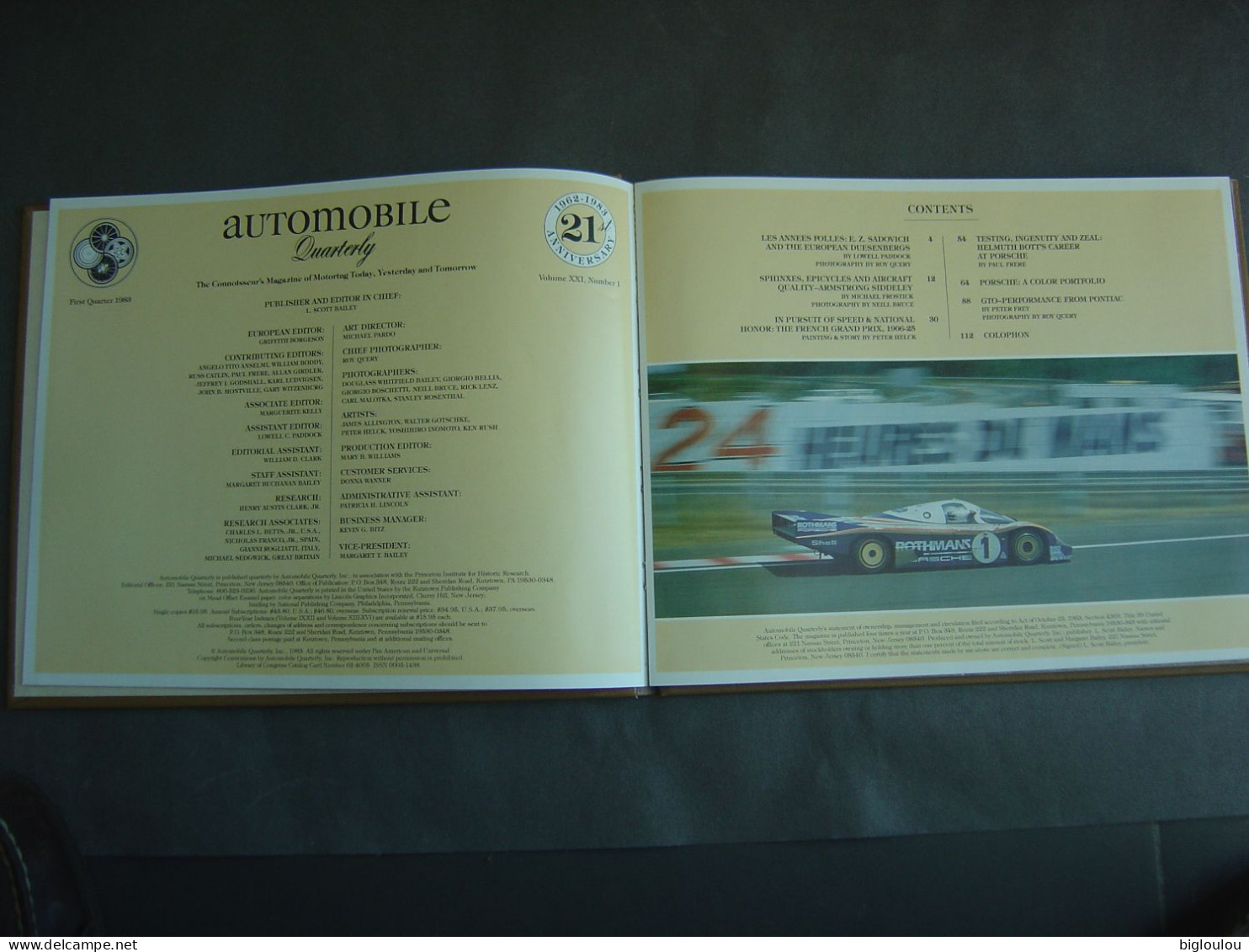 AUTOMOBILIA -  AUTOMOBILE QUARTERLY - VOLUME XXI-Number1 - 112 PAGES - Transportes