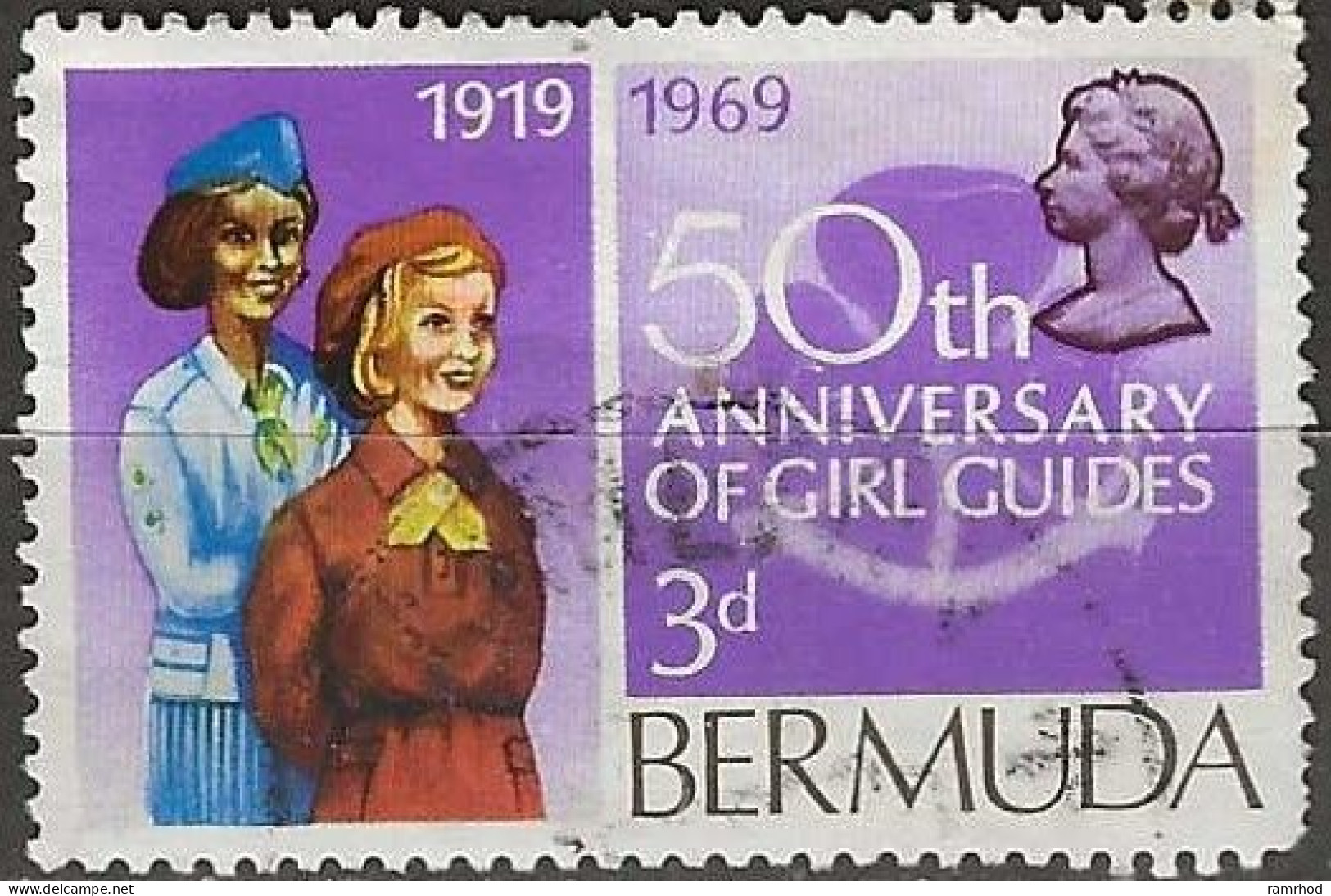 BERMUDA 1969 50th Anniversary Of Girl Guides - 3d Brownie And Guide FU - Bermudes