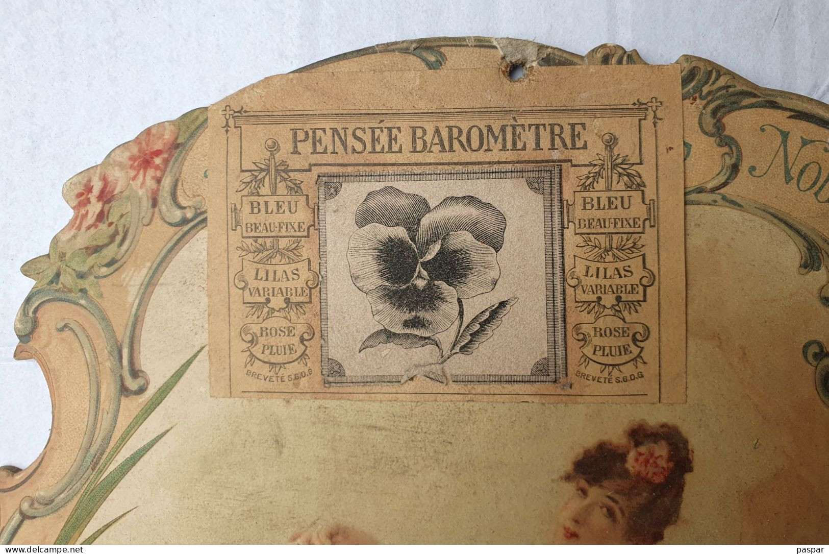 Grand Calendrier éphéméride Original 1894 - Musica - Pensées Baromètre - Carton Très épais 42x28cm - Tamaño Grande : ...-1900