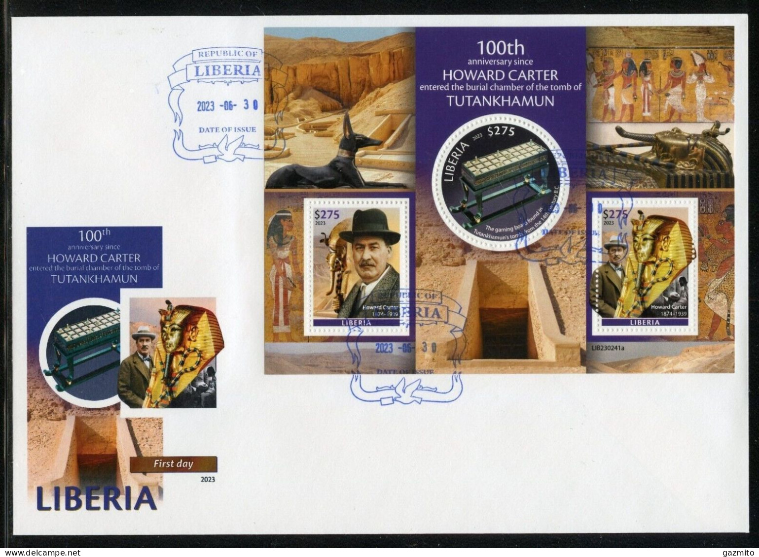 Liberia 2023, Tutankhamun's Tomb, Block In FDC - Liberia