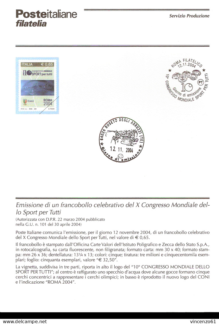 2004 Bollettino 10° Congresso Mondiale Dello Sport Per Tutti. - Handisport