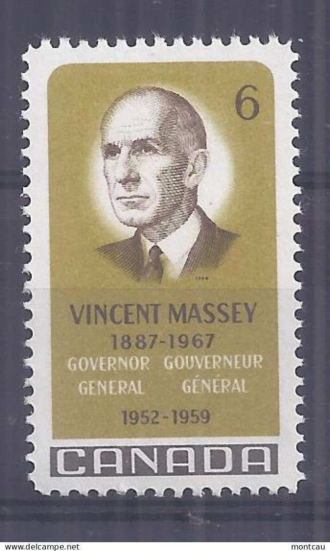 Canada 1969. Vincent Massey . Sc=491 (**) - Unused Stamps