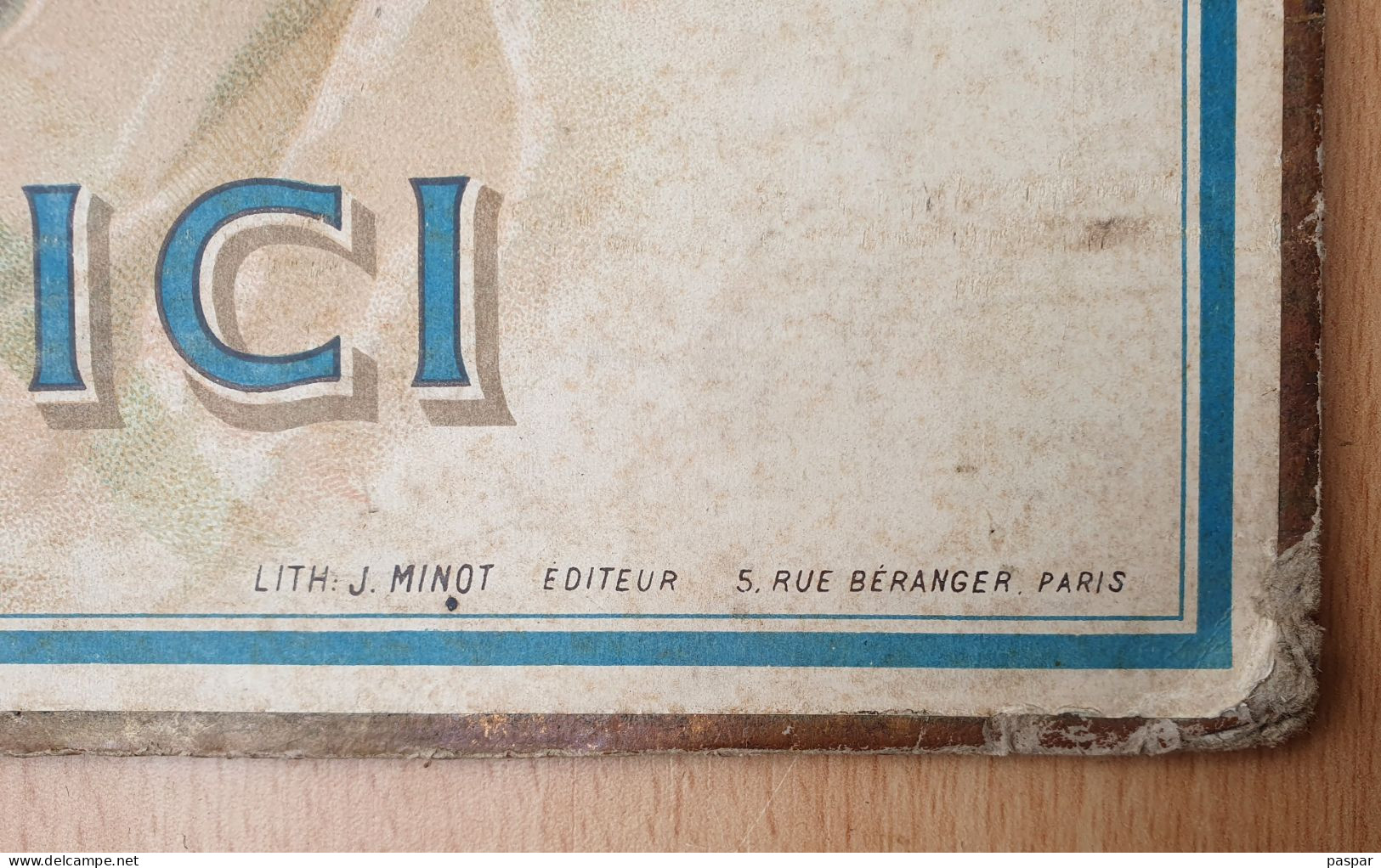 Ancienne Affiche Publicitaire Originale Biscuits Guillout Circa 1900 - Carton Très épais 56x38cm - Lithographie J. Minot - Affiches