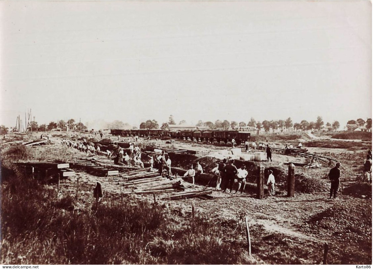 Golbey * Octobre 1915 * Gare Dépôts , Wagons Travaux * Ligne Chemin De Fer Vosges * Militaria * Photo Ancienne Ww1 - Golbey