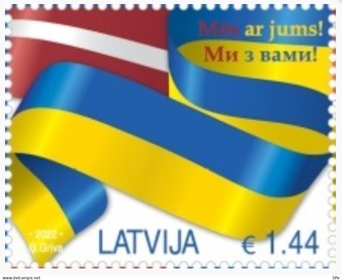 Latvia Lettland 2022 Russian Invasion Of Ukraine Glory To Ukraine! Stamp Mint - Lettland