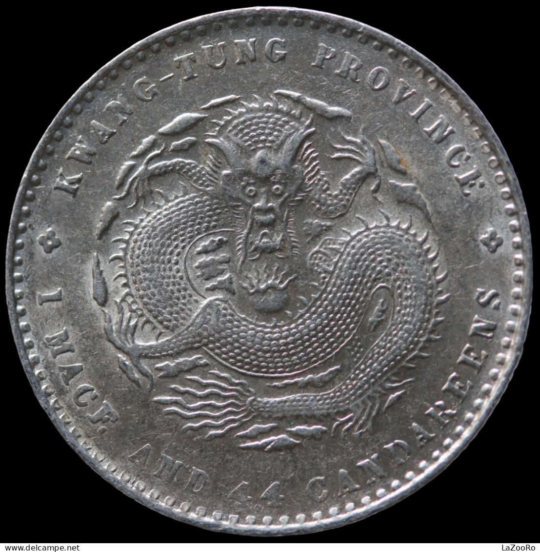 LaZooRo: China KWANGTUNG 20 Cents 1909/11 UNC - Silver - Chine