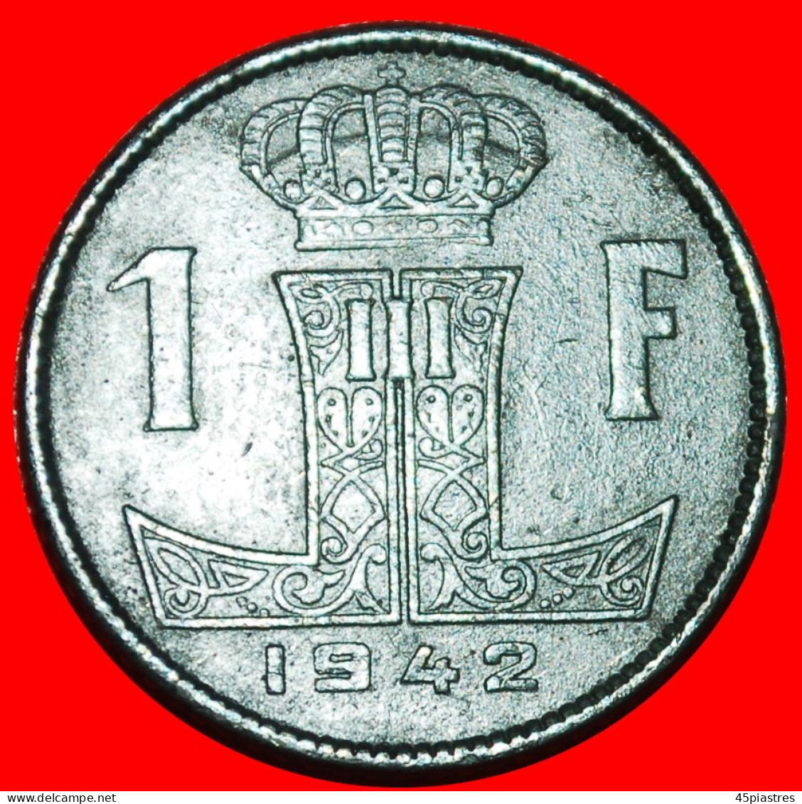 * OCCUPATION BY GERMANY (1941-1947) ERROR: BELGIUM  1 FRANC 1942 BELGIQUE-BELGIE!  · LOW START ·  NO RESERVE! - Militaire Muntslagen-Tweede Wereldoorlog