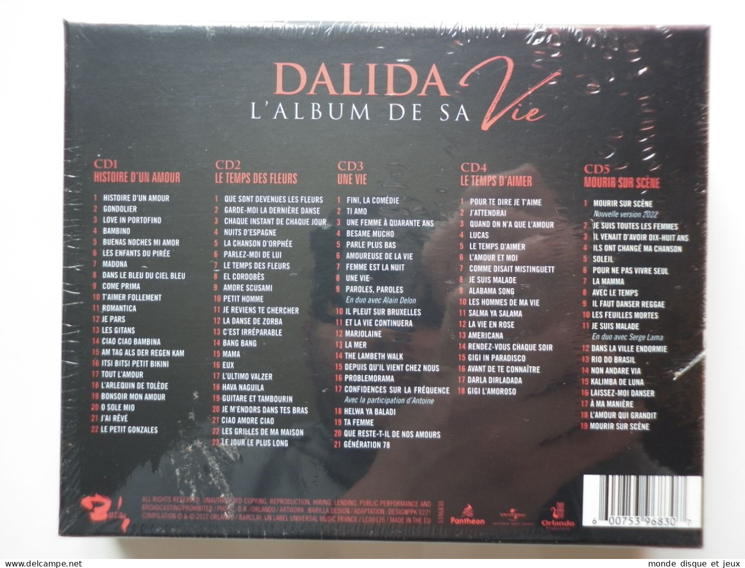 Dalida Coffret 5 Cd Album L'album De Sa Vie - Sonstige - Franz. Chansons