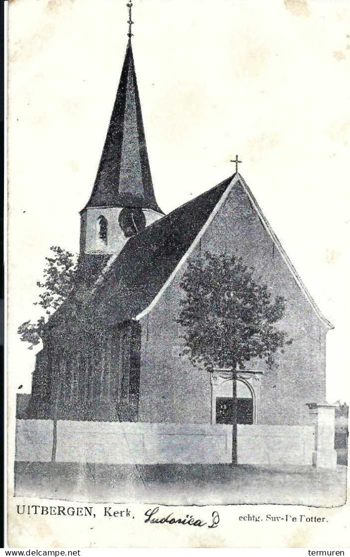 Uitbergen : De Kerk , Verstuurd 1904 (lichte Krak In De Kaart - Berlare