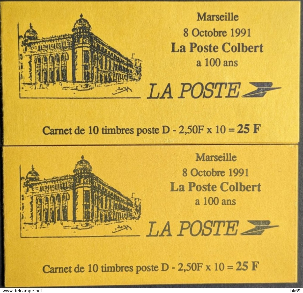 2712-CP1 & 2712-C1 Cote 244€ : Les 2 Carnets Marseille Poste Colbert  Briat D Rouge - Modern : 1959-…