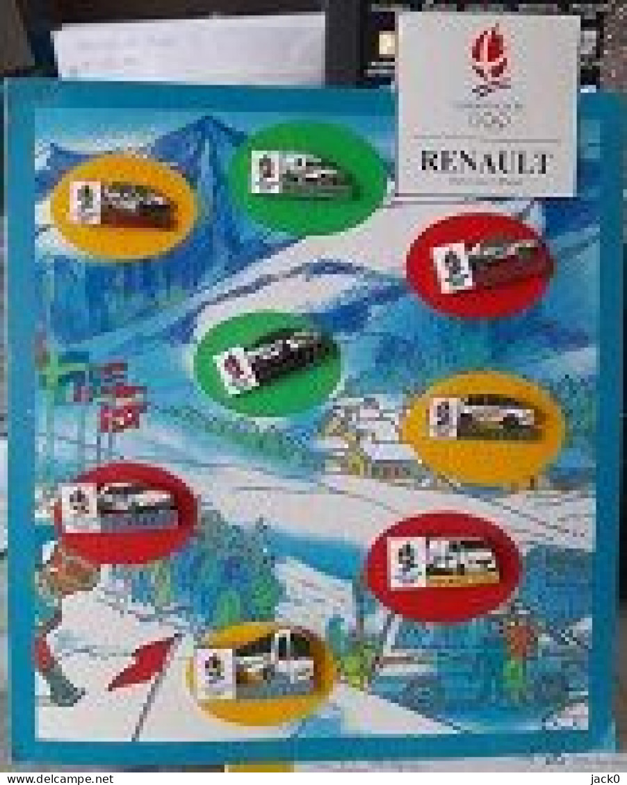 8  Pin's Sports  J.O  ALBERTVILLE  1992  Avec  Automobiles  RENAULT  Partenaire  Officiel , Recto  Verso - Olympic Games