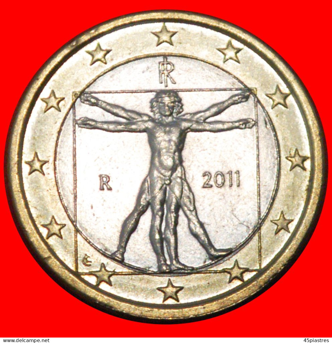 * NON-PHALLIC TYPE (2008-2023): ITALY  1 EURO 2011 MINT LUSTRE!  · LOW START ·  NO RESERVE! - Italie