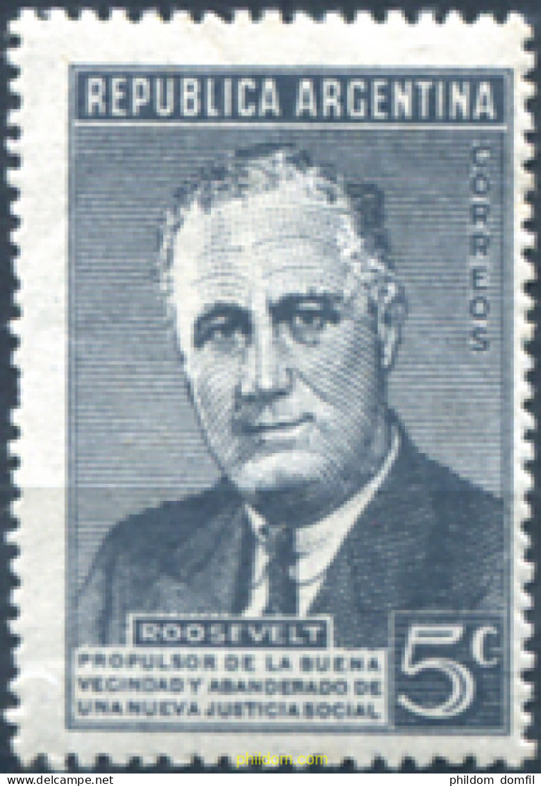 725585 HINGED ARGENTINA 1946 ANIVERSARIO DE LA MUERTE DEL PRSIDENTE ROOSVELT - Unused Stamps