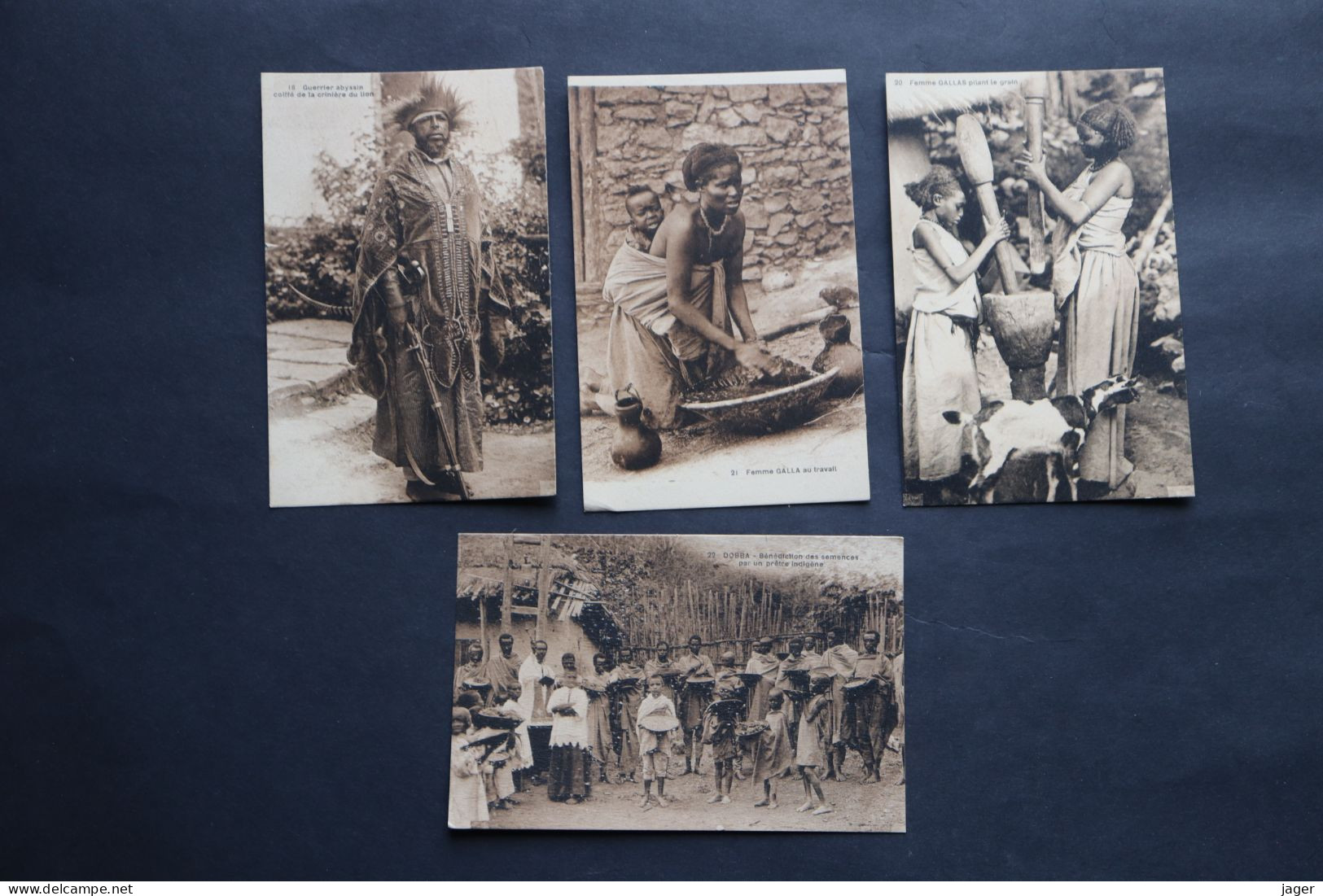 Lot 4 CPA  Ethiopie Abyssinie   Guerrier Abyssin  Femme Gallas   Gros Plan Afrique - Etiopia