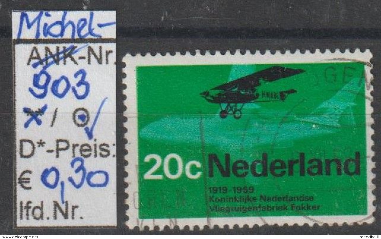 1968- NIEDERLANDE - SM "Jahrestage D. Niederl. Luftfahrt" 20 C Mehrf. - O  Gestempelt - S. Scan (903o Nl) - Gebraucht