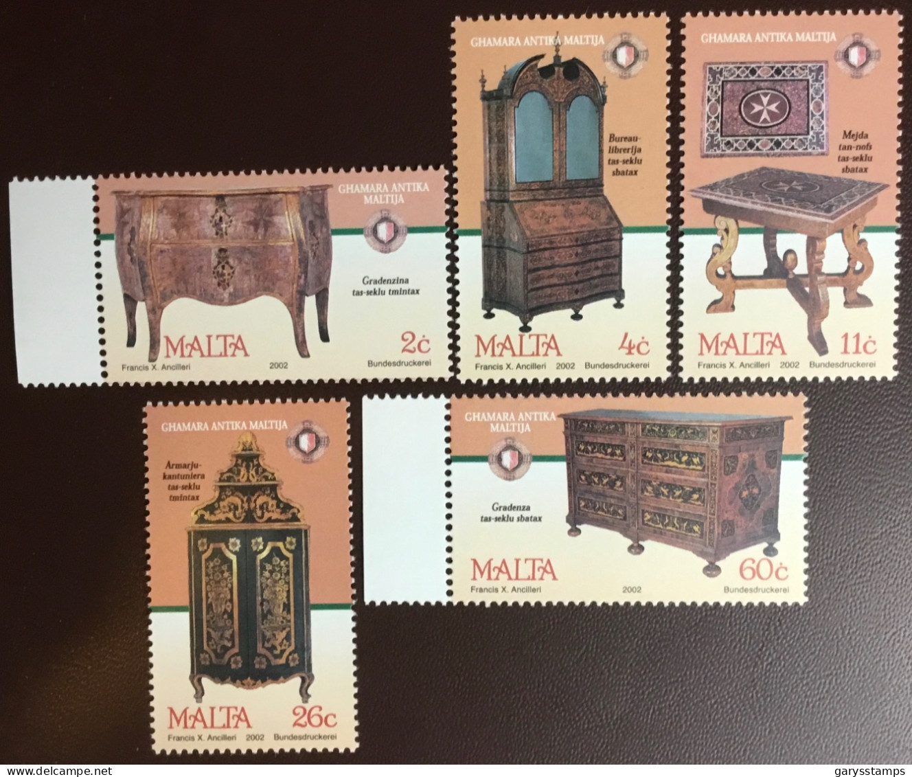 Malta 2002 Antique Furniture MNH - Malte