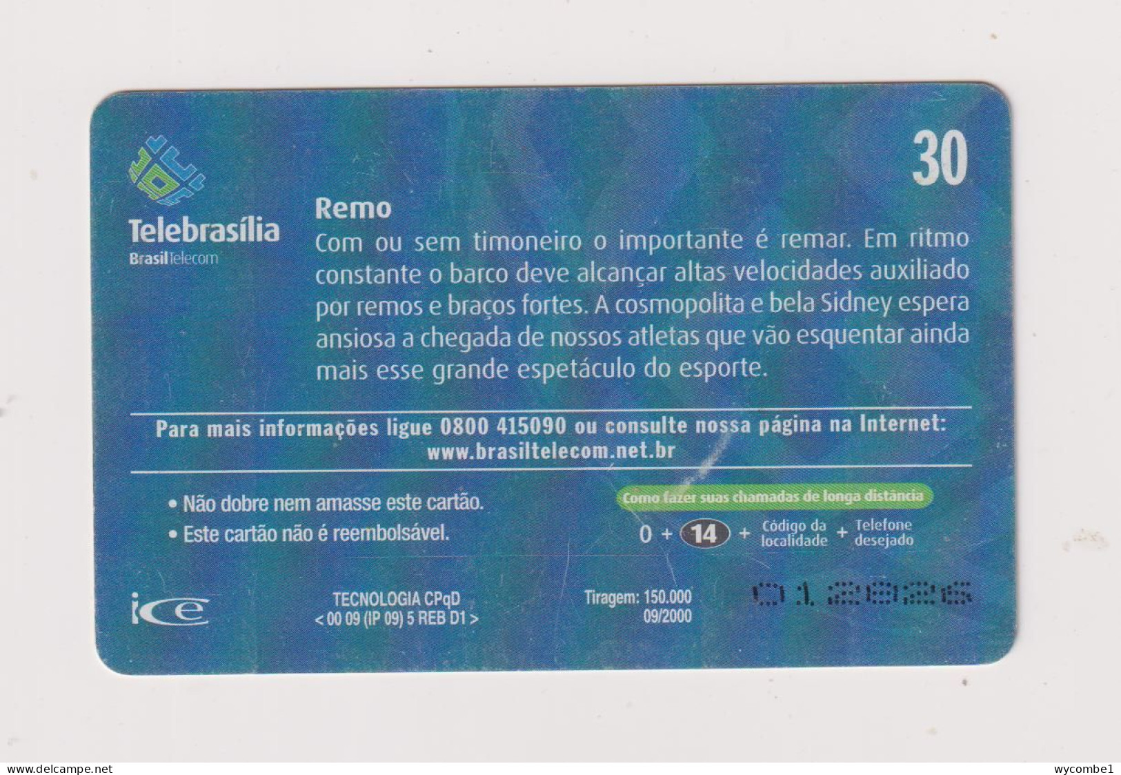 BRASIL -  Olympic Rowing Inductive  Phonecard - Brazil