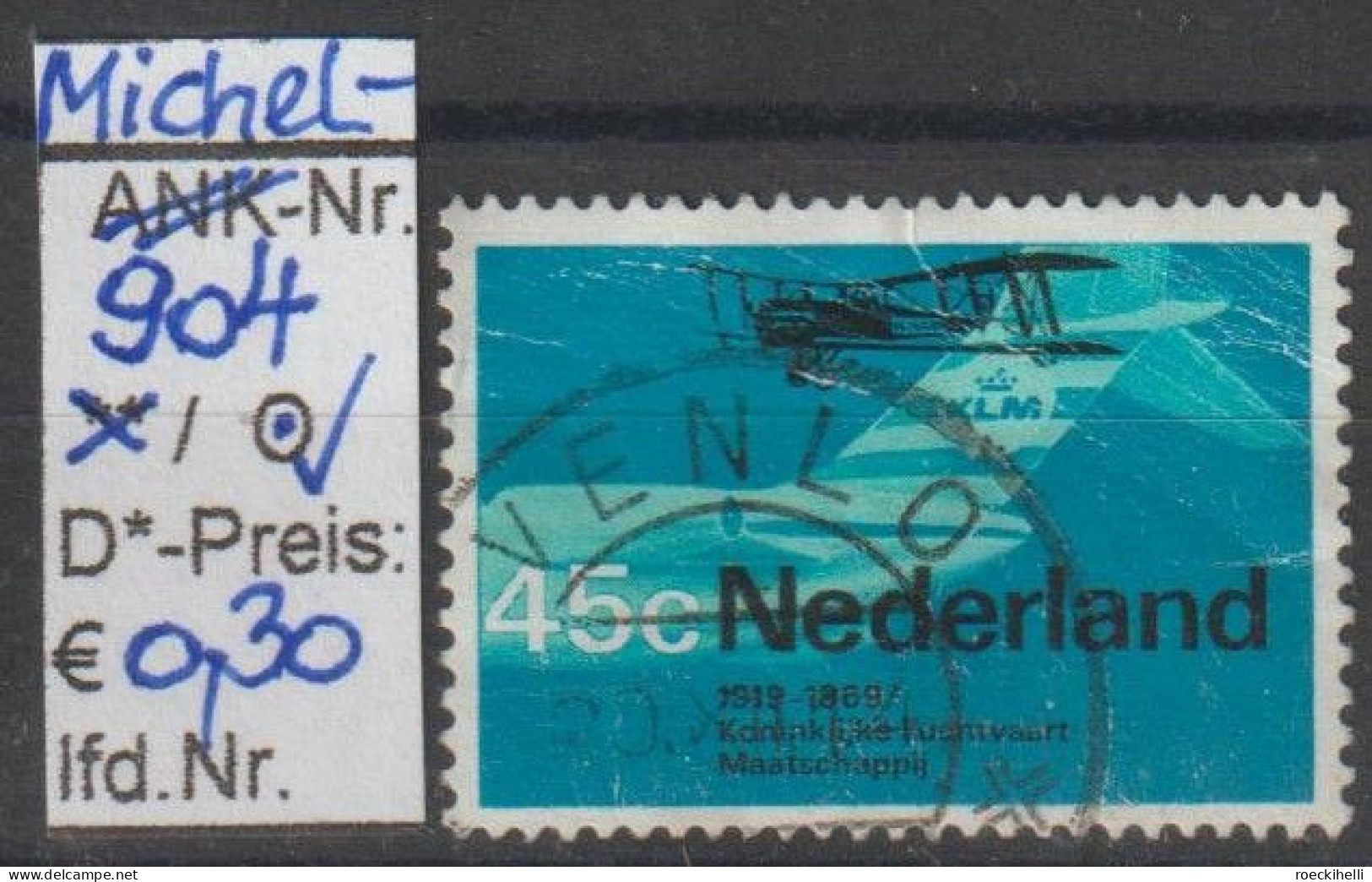 1968 - NIEDERLANDE - SM "Jahrestage D. Niederl. Luftfahrt" 45 C Mehrf. - O  Gestempelt - S. Scan (904o Nl) - Oblitérés