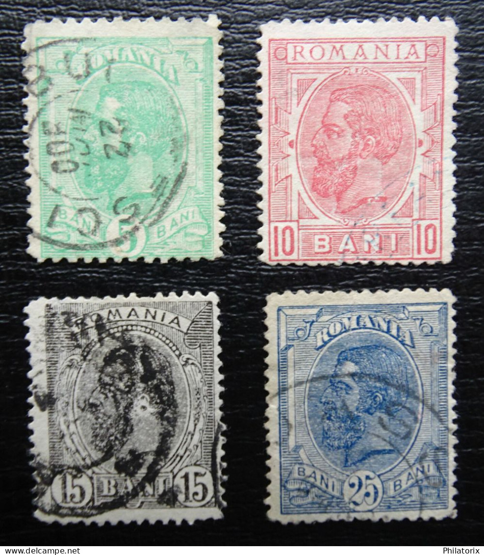 Rumänien Mi 113-116 , Sc 121+123+125+127 , Karl I , Gestempelt, Qualitätsgrad II - Oblitérés