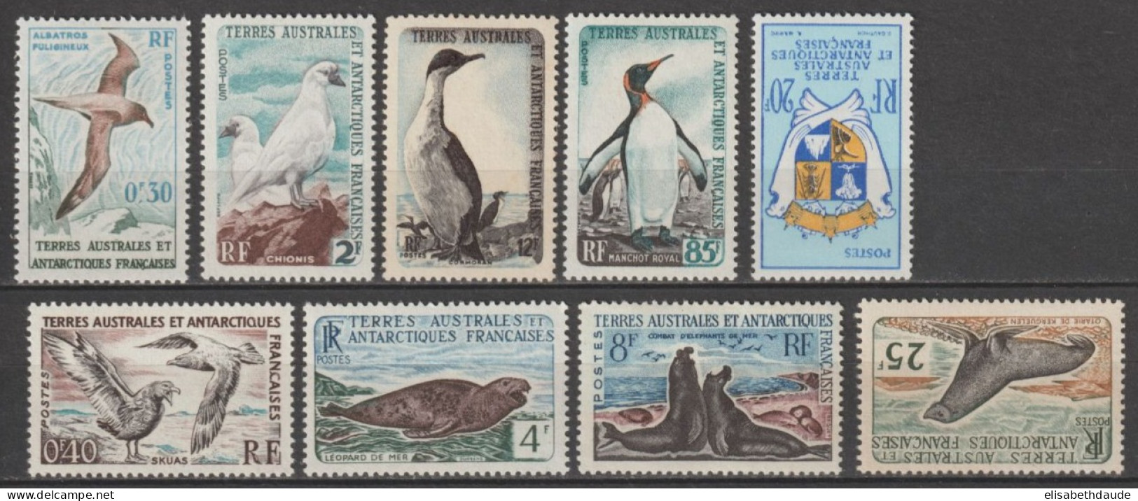 TAAF - 1959 - SERIE COMPLETE YVERT N° 12/17 ** MNH  (15 ET 16 * MLH) - OISEAUX - COTE = 262 EUR. - Nuevos