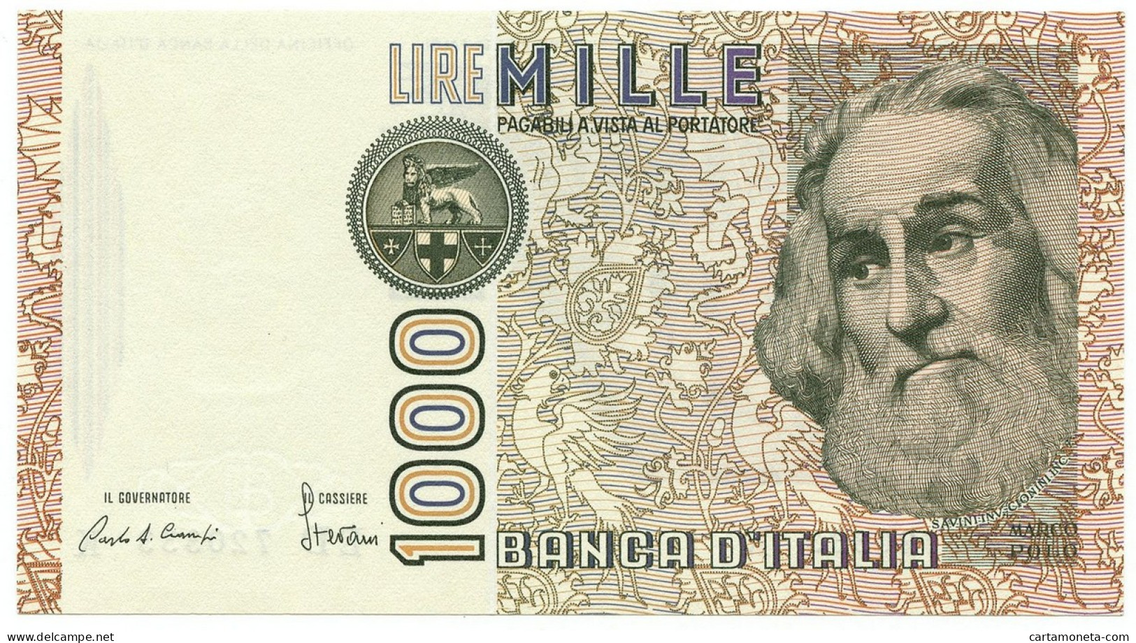 1000 LIRE MARCO POLO LETTERA D 28/10/1985 FDS - Andere & Zonder Classificatie