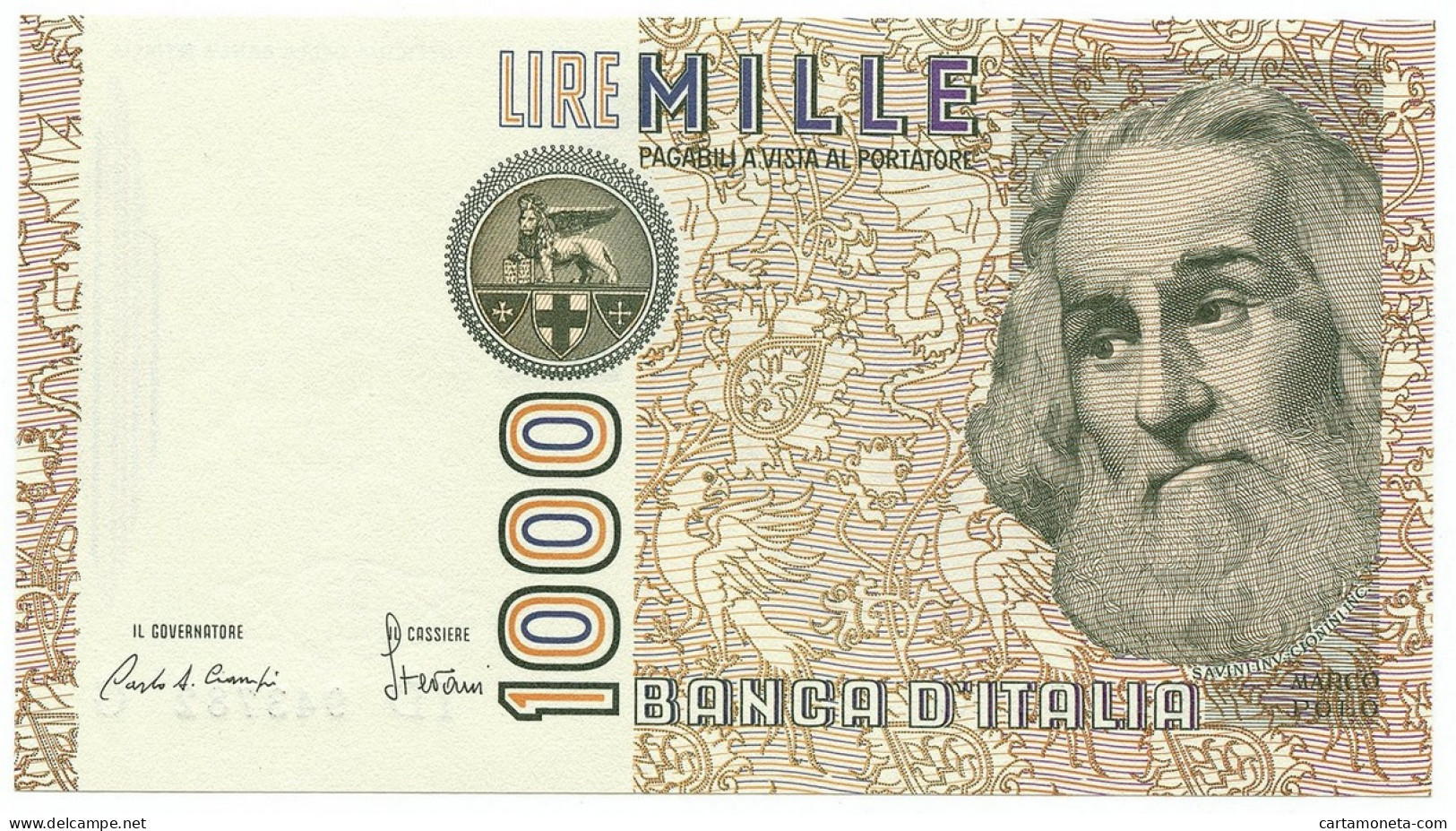 1000 LIRE MARCO POLO LETTERA D 28/10/1985 FDS - Autres & Non Classés