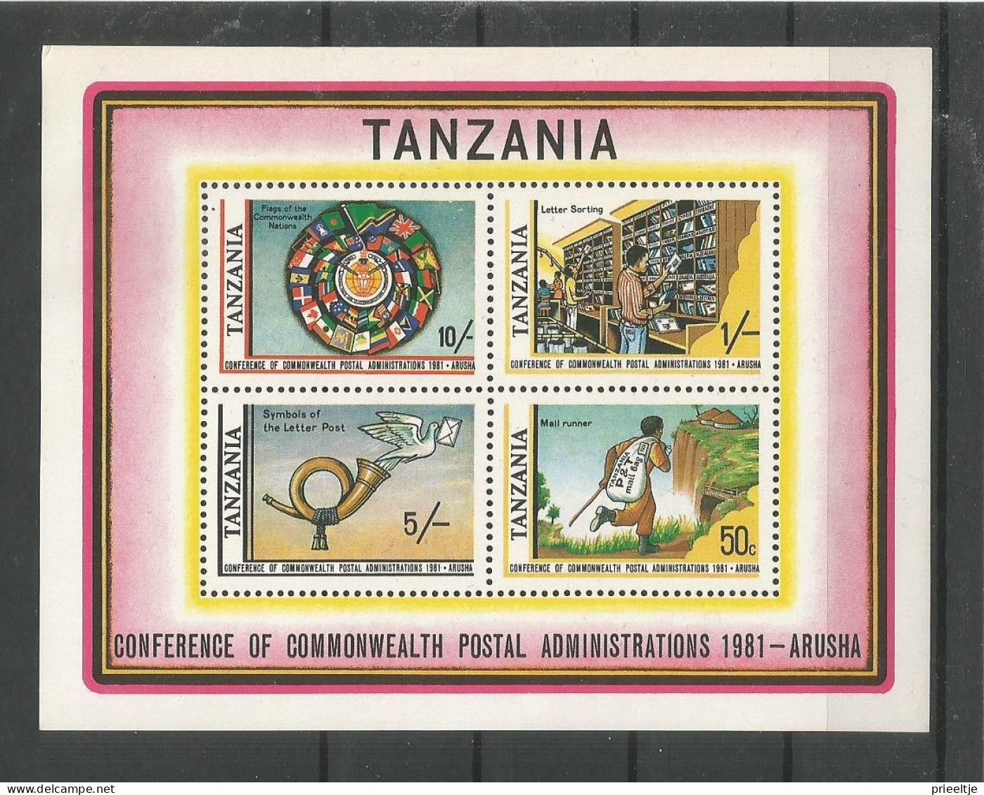 Tanzania 1981 Arusha Postal Conference S/S Y.T. BF 24A  ** - Tanzania (1964-...)