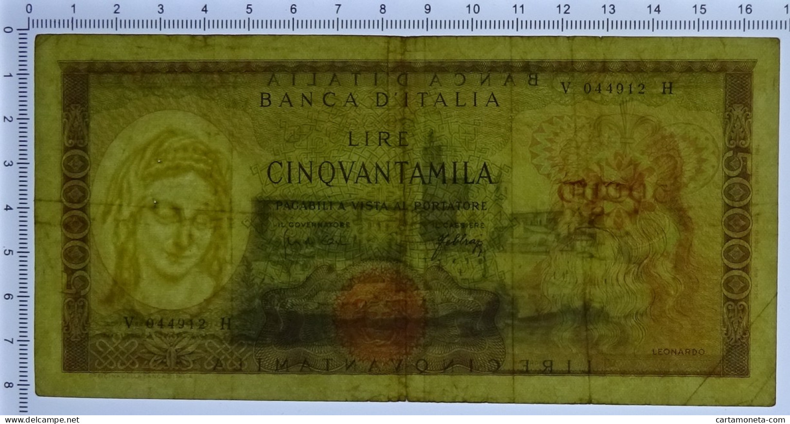 50000 LIRE BANCA D'ITALIA LEONARDO DA VINCI MEDUSA 03/07/1967 BB - Sonstige & Ohne Zuordnung